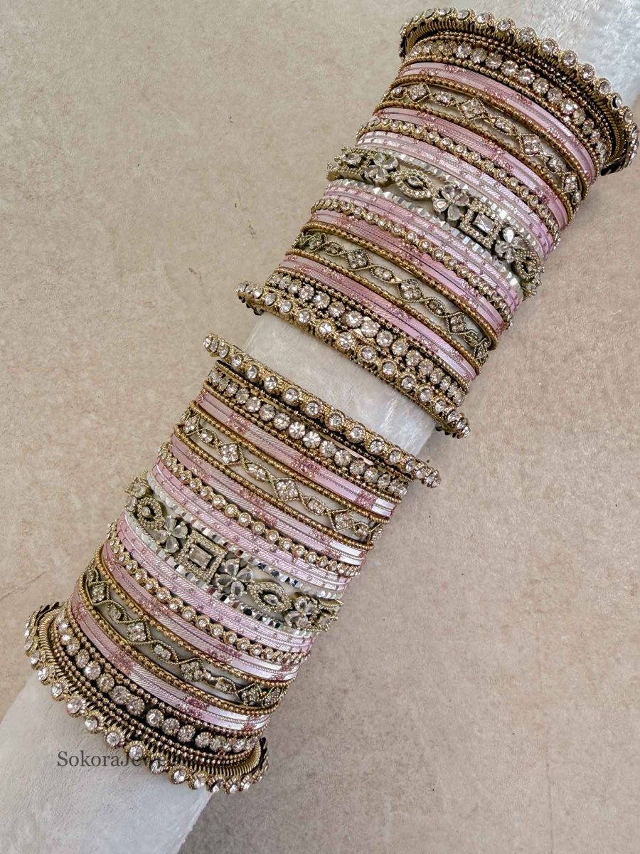 Sukhi Light Pink Bangle set - SOKORA JEWELSSukhi Light Pink Bangle setBANGLES