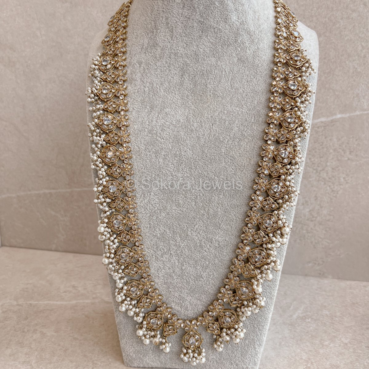 Sukhi Long Necklace - Pearl - SOKORA JEWELSSukhi Long Necklace - Pearl