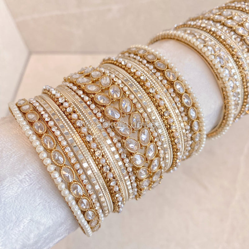 Sukhi Luxury Bangle Set - Clear - SOKORA JEWELSSukhi Luxury Bangle Set - ClearBANGLES