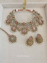 Sulayha Pastel Bridal Jewellery Set - SOKORA JEWELSSulayha Pastel Bridal Jewellery Set