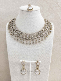 Suman Antique Gold American Diamond Set - SOKORA JEWELSSuman Antique Gold American Diamond SetNECKLACE SETS
