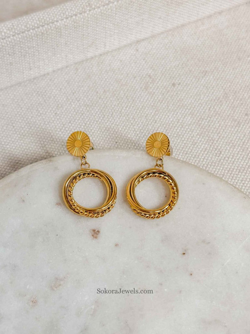 Surya Drop Hoops - SOKORA JEWELSSurya Drop Hoops