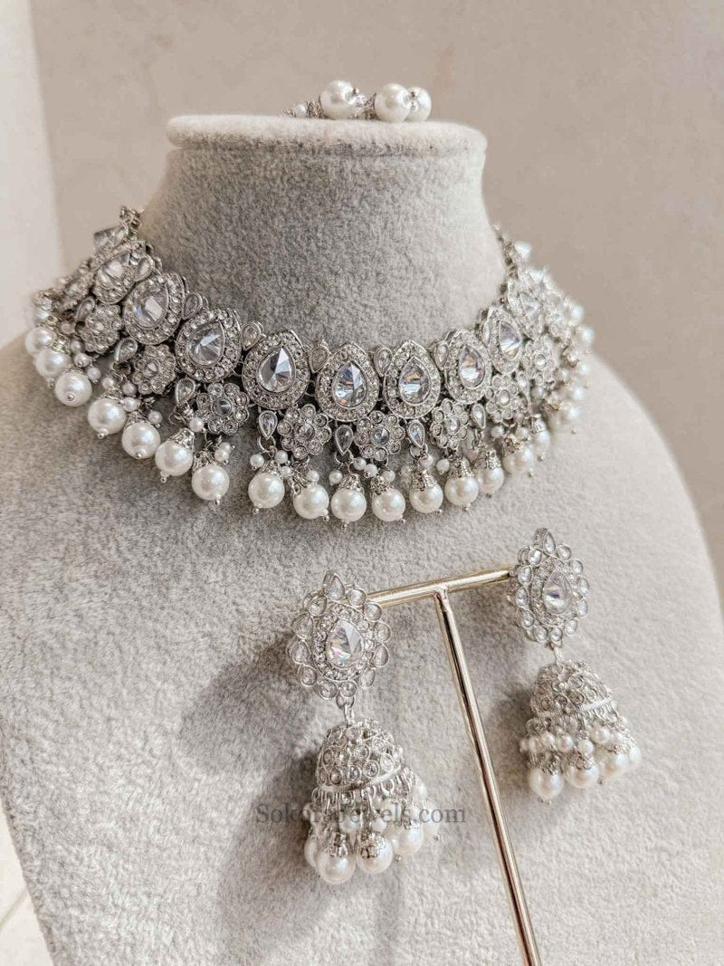 Swarna Necklace Set - 2 Colours - SOKORA JEWELSSwarna Necklace Set - 2 Colours