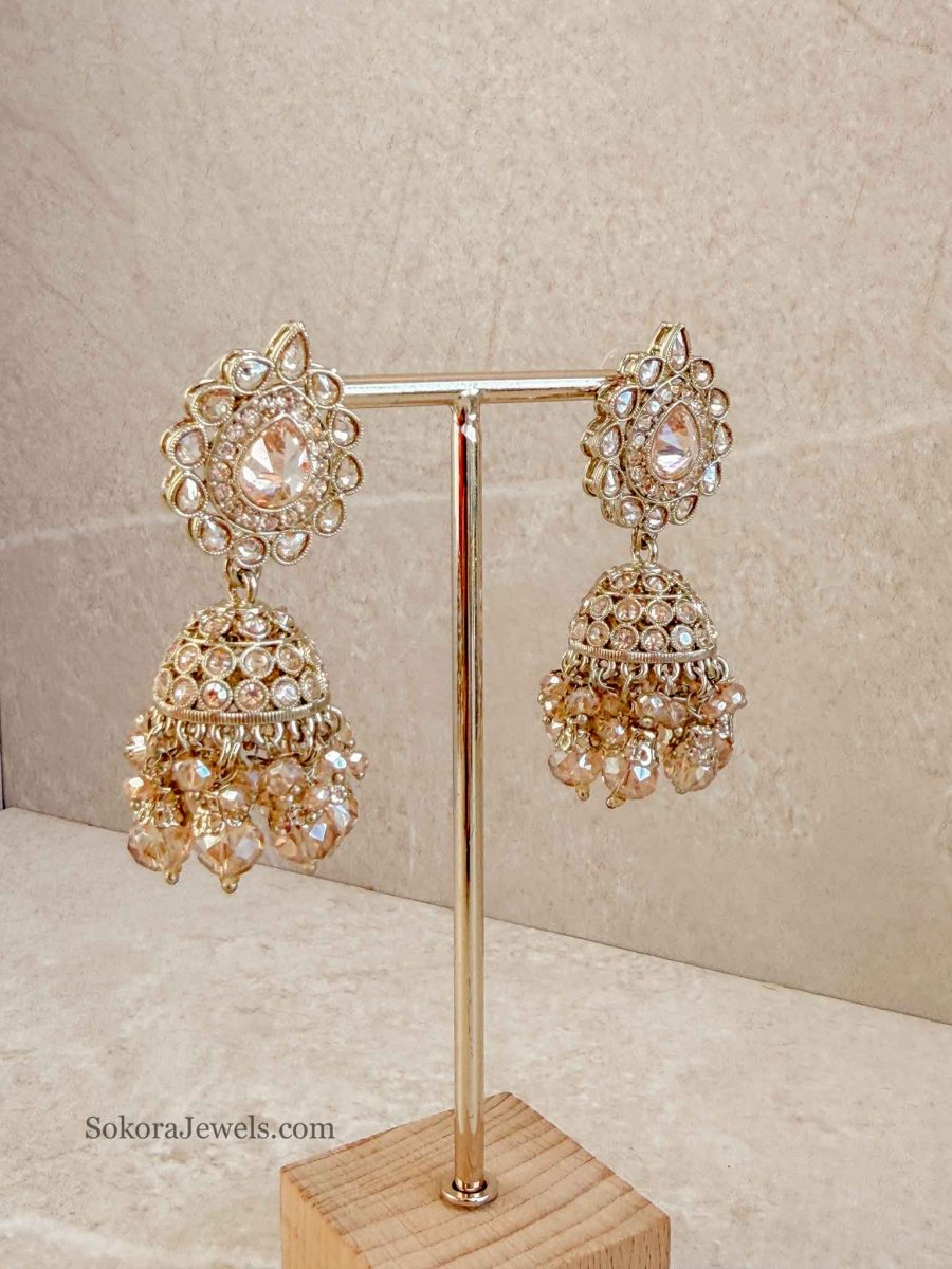 Swarna Small Jhumka Earrings - SOKORA JEWELSSwarna Small Jhumka Earrings