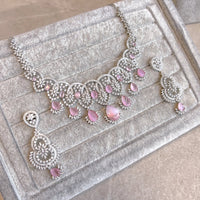 Swati Diamante Set - Light Pink - SOKORA JEWELSSwati Diamante Set - Light PinkNECKLACE SETS