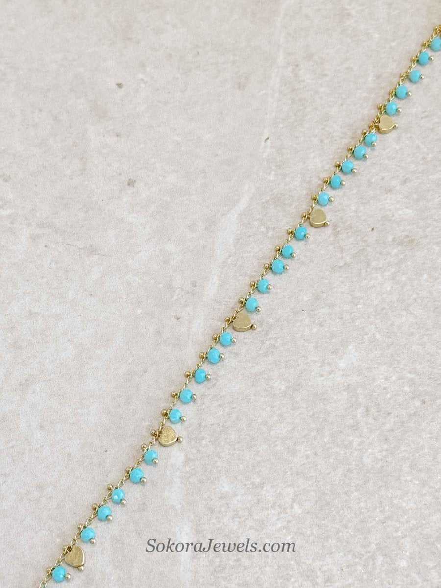 Sweetheart Anklet - Blue - SOKORA JEWELSSweetheart Anklet - Blue
