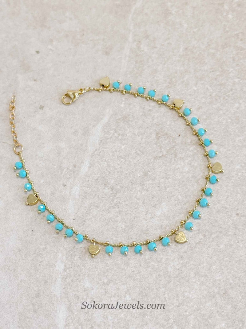 Sweetheart Anklet - Blue - SOKORA JEWELSSweetheart Anklet - Blue