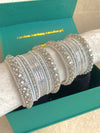 Taanvi Small Bangle Set - White/Silver - SOKORA JEWELSTaanvi Small Bangle Set - White/SilverBANGLES