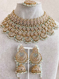 Taara Bridal Jewellery Set - Pastel Clear - SOKORA JEWELSTaara Bridal Jewellery Set - Pastel Clear