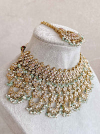 Taara Bridal Jewellery Set - Pastel Clear - SOKORA JEWELSTaara Bridal Jewellery Set - Pastel Clear