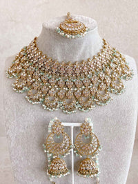 Taara Bridal Jewellery Set - Pastel Clear - SOKORA JEWELSTaara Bridal Jewellery Set - Pastel Clear