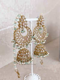 Taara Bridal Jewellery Set - Pastel Clear - SOKORA JEWELSTaara Bridal Jewellery Set - Pastel Clear