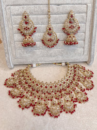 Taara Bridal Jewellery Set - Red - SOKORA JEWELSTaara Bridal Jewellery Set - Red