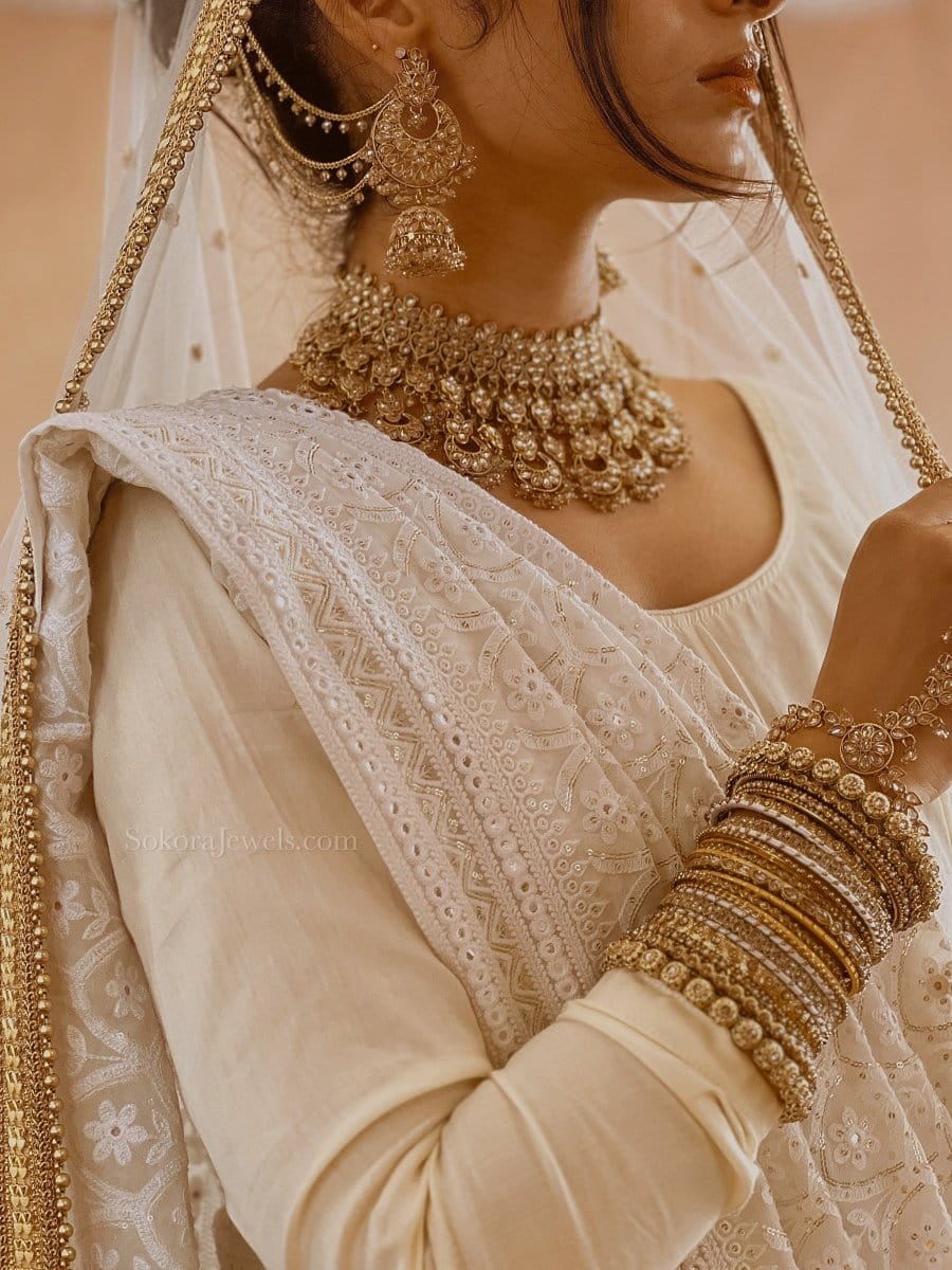 Taara Bridal set - Champagne - SOKORA JEWELSTaara Bridal set - Champagne