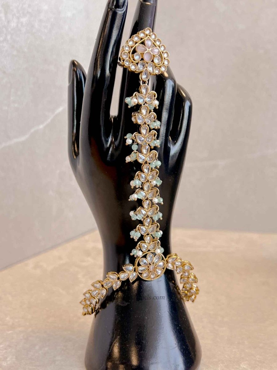Taara Hand Chain - Pastel Clear - SOKORA JEWELSTaara Hand Chain - Pastel Clear