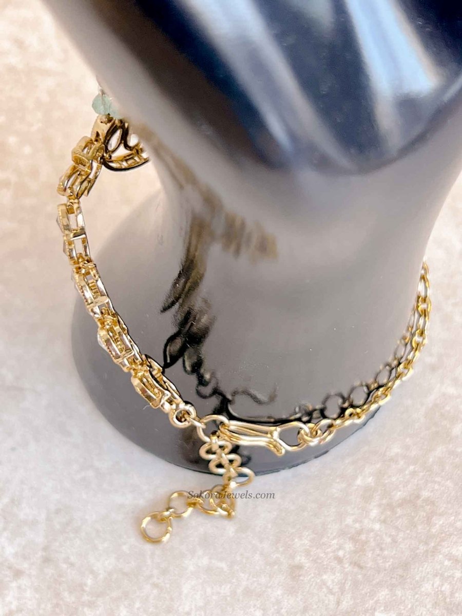 Taara Hand Chain - Pastel Clear - SOKORA JEWELSTaara Hand Chain - Pastel Clear