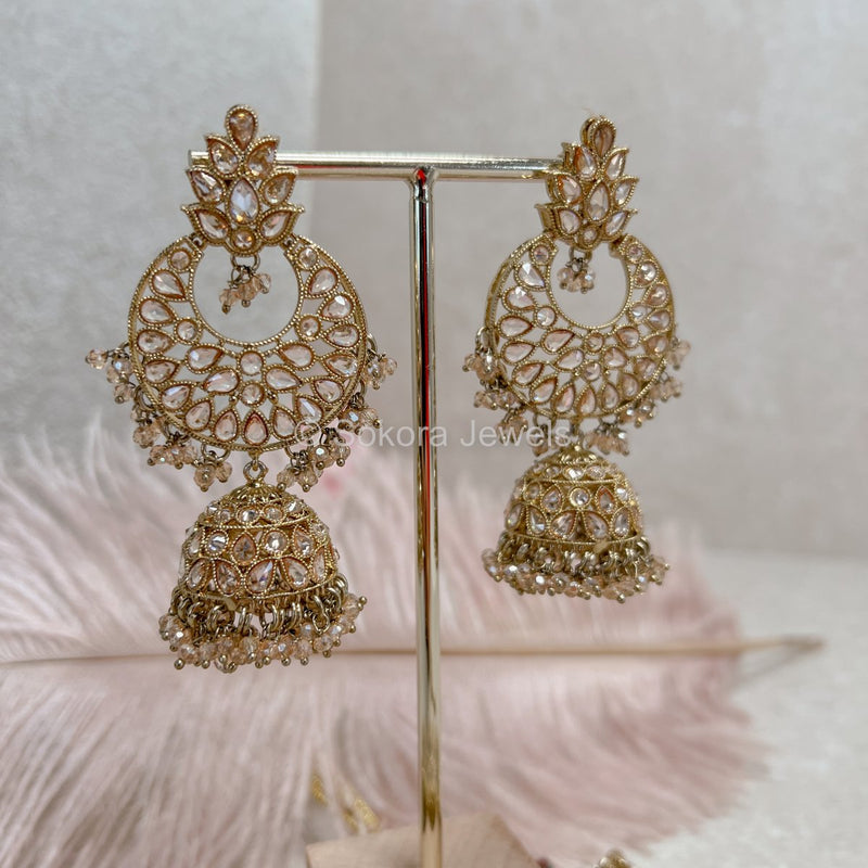 Taara Long Earrings - Golden - SOKORA JEWELSTaara Long Earrings - Golden