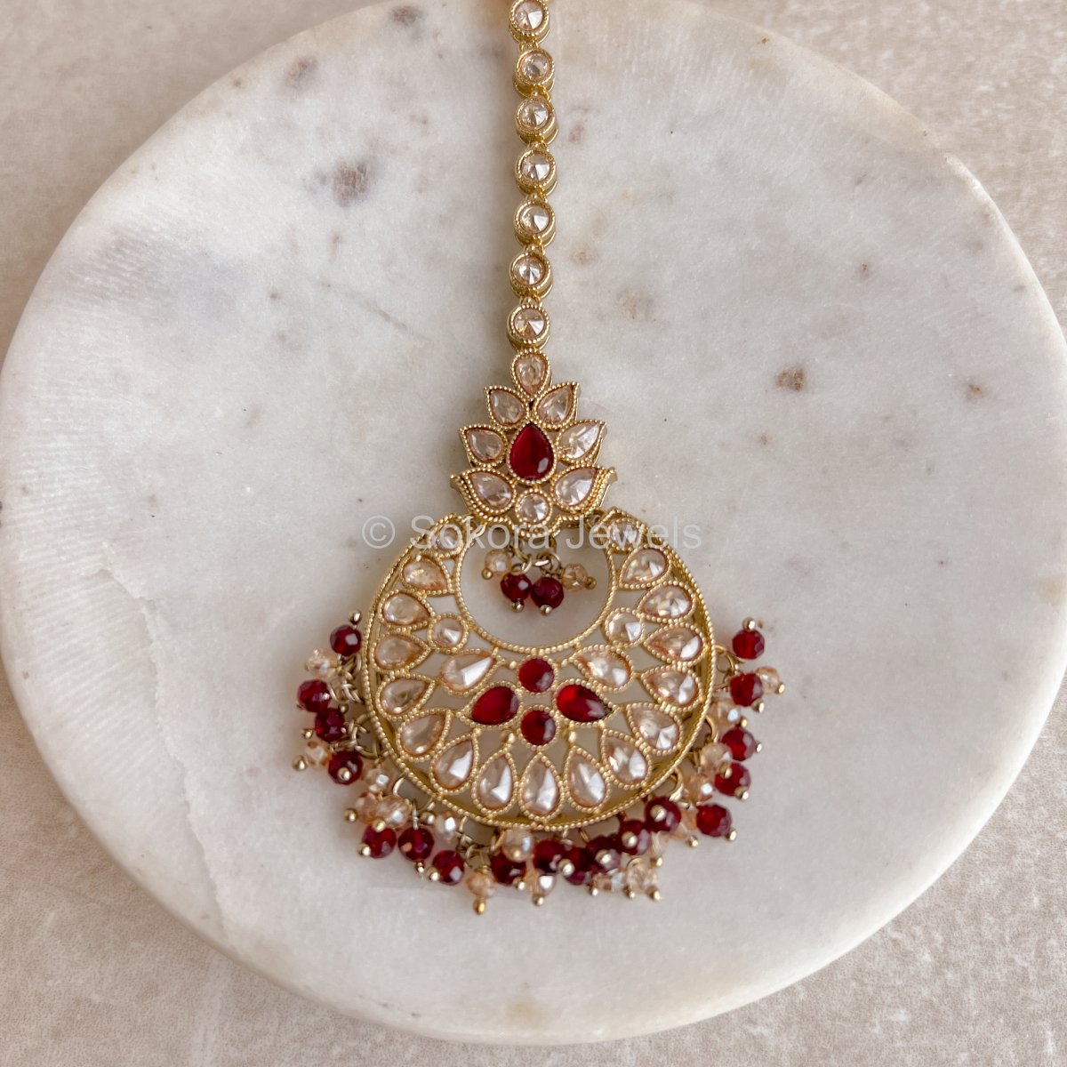 Taara Tikka - Maroon - SOKORA JEWELSTaara Tikka - Maroon