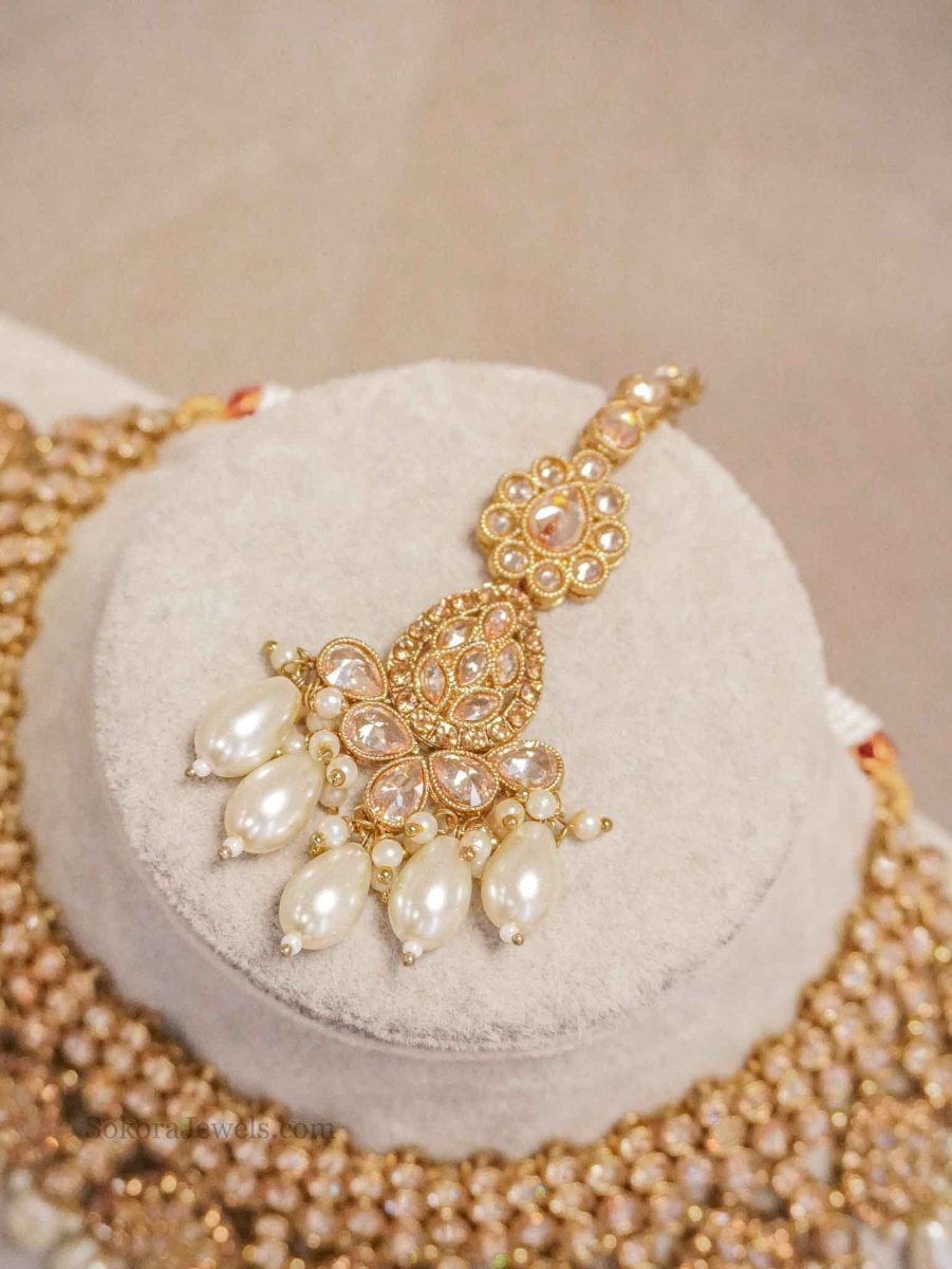 Tahia Bridal necklace set - Champagne - SOKORA JEWELSTahia Bridal necklace set - Champagne