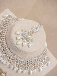 Tahia Bridal Necklace Set - Silver - SOKORA JEWELSTahia Bridal Necklace Set - Silver