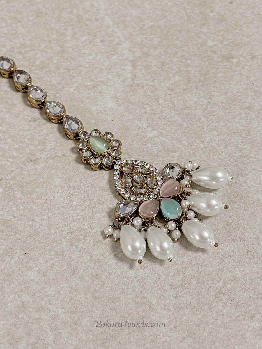 Tahia Choker Necklace Set - Spring Pastels - SOKORA JEWELSTahia Choker Necklace Set - Spring Pastels