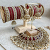 Tamanah Complete Bridal set - Maroon - SOKORA JEWELSTamanah Complete Bridal set - Maroon