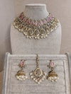 Tamannaah Bridal necklace set - Pink - SOKORA JEWELSTamannaah Bridal necklace set - Pink