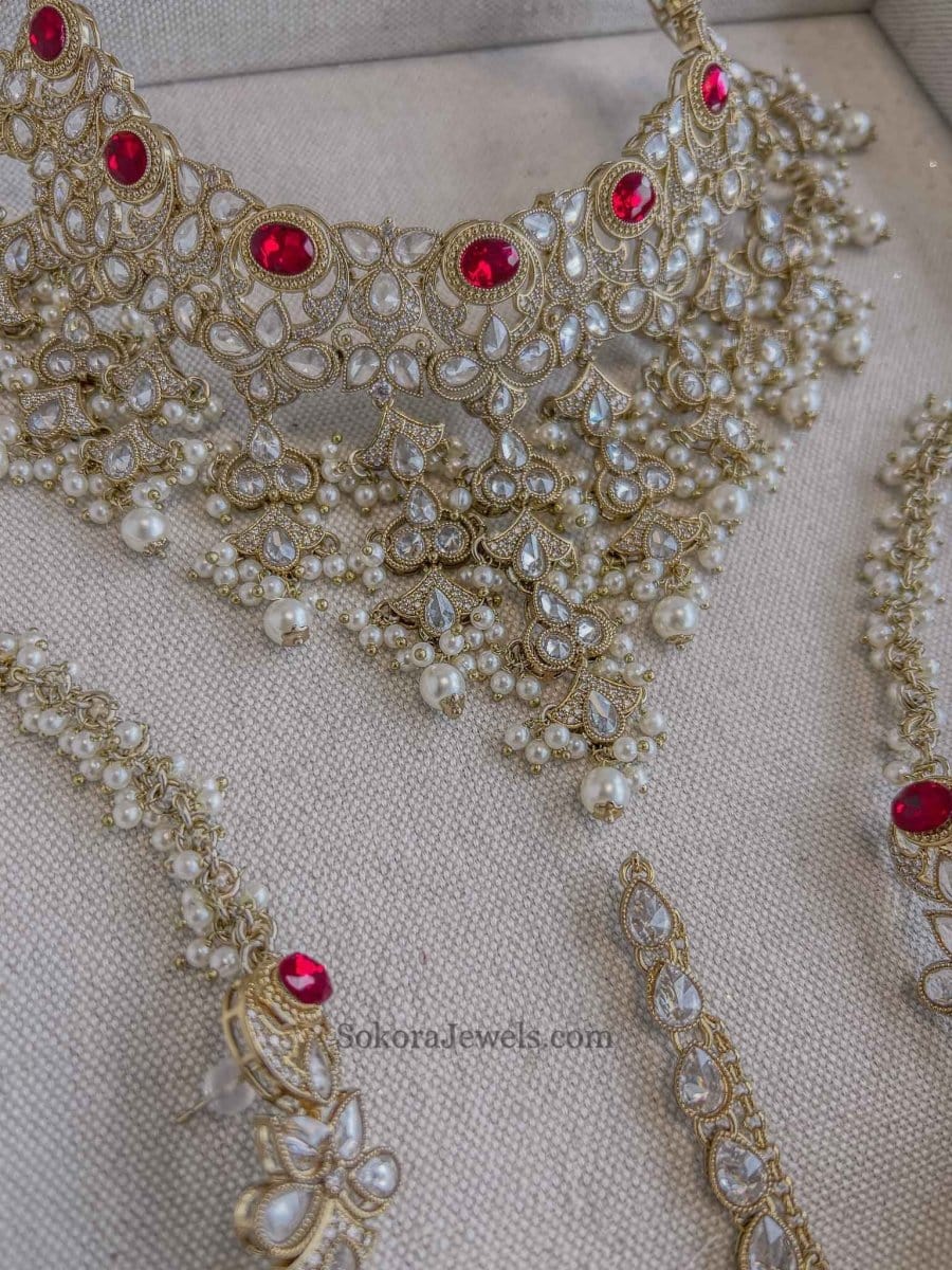 Tamara Bridal Necklace Set - Clear - SOKORA JEWELSTamara Bridal Necklace Set - Clear