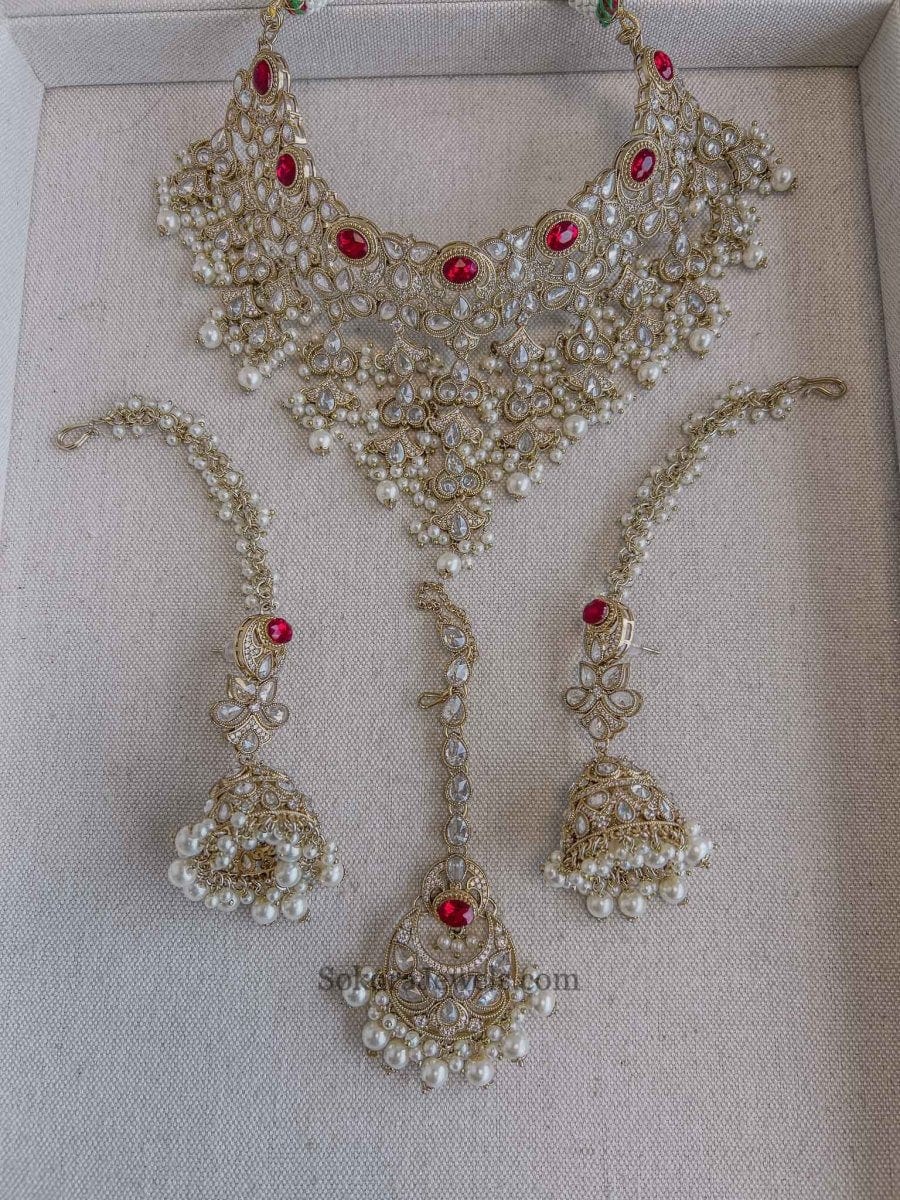 Tamara Bridal Necklace Set - Clear - SOKORA JEWELSTamara Bridal Necklace Set - Clear