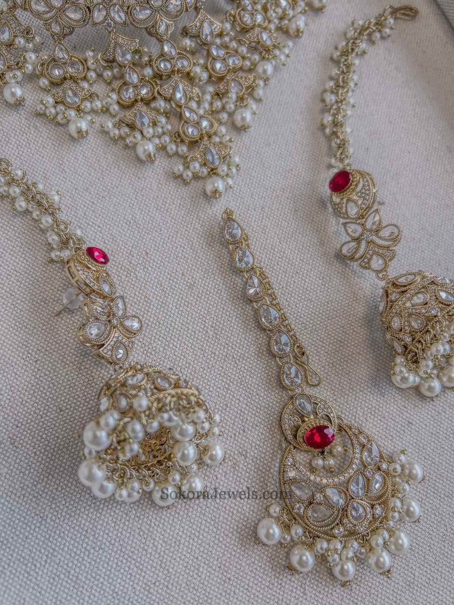 Tamara Bridal Necklace Set - Clear - SOKORA JEWELSTamara Bridal Necklace Set - Clear