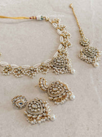 Tanu Ivory Faux Kundan & Pearl Occasion Set - SOKORA JEWELSTanu Ivory Faux Kundan & Pearl Occasion SetNECKLACE SETS