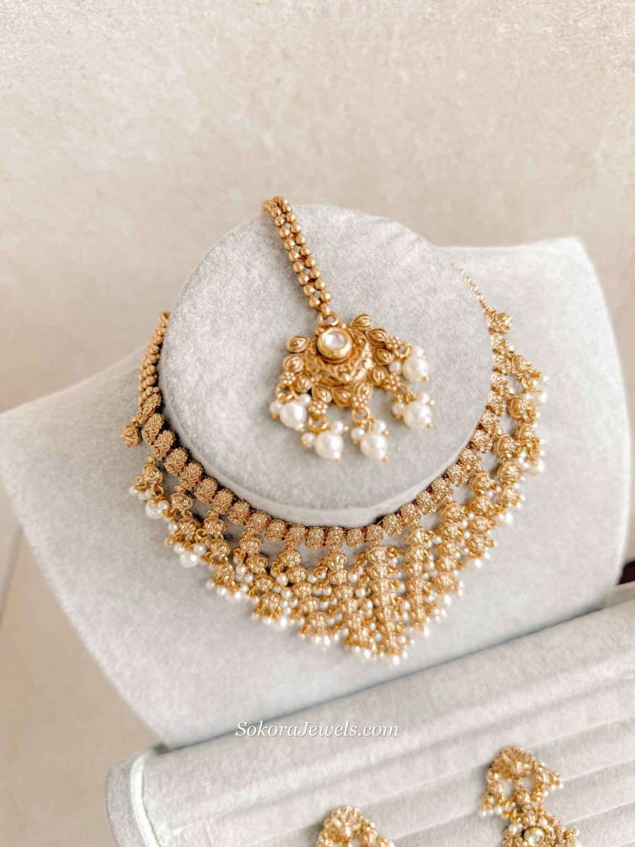 Tasselled Gold Necklace set - SOKORA JEWELSTasselled Gold Necklace set