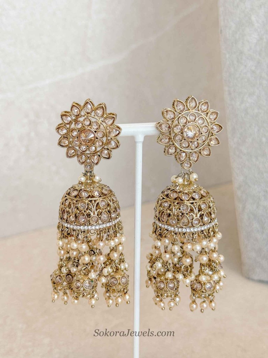 Tasselled Jhumka Charm Earrings - SOKORA JEWELSTasselled Jhumka Charm Earrings