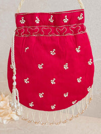 Tasselled Potli Bag - Red - SOKORA JEWELSTasselled Potli Bag - Red