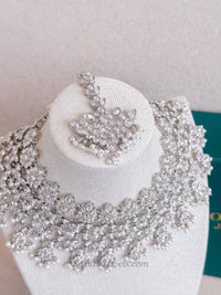 Tayyaba Bridal Jewellery Set - Silver - SOKORA JEWELSTayyaba Bridal Jewellery Set - Silver