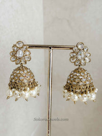 Tayyaba Necklace Set - Clear Crystal - SOKORA JEWELSTayyaba Necklace Set - Clear Crystal
