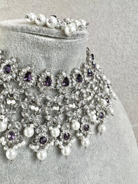 Tayyaba Necklace set - Purple - SOKORA JEWELSTayyaba Necklace set - Purple