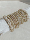 Tayyaba Pearly Luxury Bangle Stack - Clear - SOKORA JEWELSTayyaba Pearly Luxury Bangle Stack - ClearBANGLES