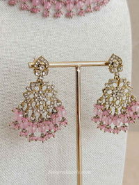 Teah Clear Crystal & Antique Gold Necklace sets - SOKORA JEWELSTeah Clear Crystal & Antique Gold Necklace sets