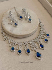 Tear Drop American Diamond Necklace Sets - SOKORA JEWELSTear Drop American Diamond Necklace SetsNECKLACE SETS