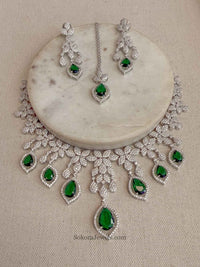 Tear Drop American Diamond Necklace Sets - SOKORA JEWELSTear Drop American Diamond Necklace SetsNECKLACE SETS