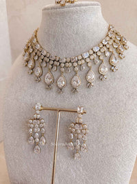 Tear Drop Statement American Diamond Set - SOKORA JEWELSTear Drop Statement American Diamond SetNECKLACE SETS