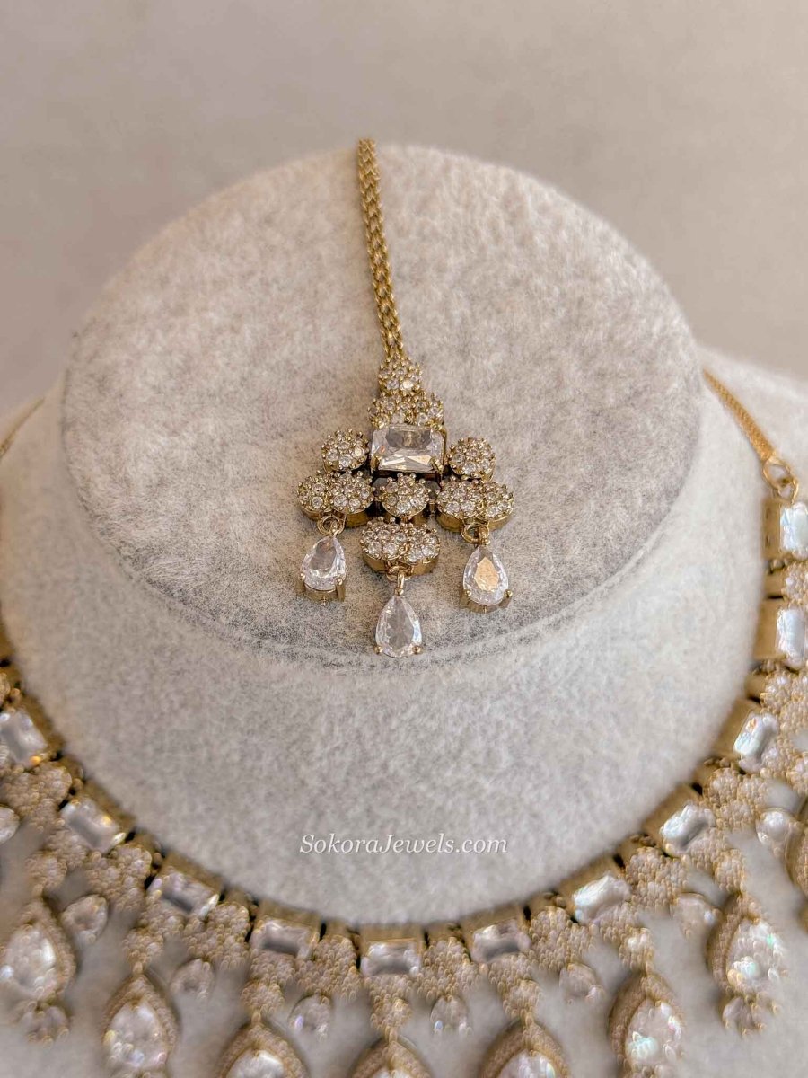 Tear Drop Statement American Diamond Set - SOKORA JEWELSTear Drop Statement American Diamond SetNECKLACE SETS
