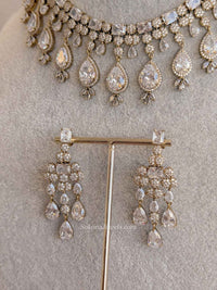 Tear Drop Statement American Diamond Set - SOKORA JEWELSTear Drop Statement American Diamond SetNECKLACE SETS