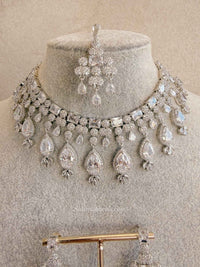 Tear Drop Statement American Diamond Set - SOKORA JEWELSTear Drop Statement American Diamond SetNECKLACE SETS