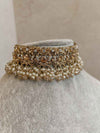 Tehmeena Choker - Clear and Gold - SOKORA JEWELSTehmeena Choker - Clear and GoldChoker Sets