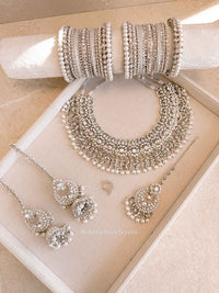 Tehmeena Silver Complete Bridal Jewellery Set - SOKORA JEWELSTehmeena Silver Complete Bridal Jewellery Set