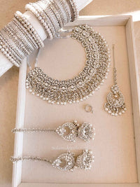Tehmeena Silver Complete Bridal Jewellery Set - SOKORA JEWELSTehmeena Silver Complete Bridal Jewellery Set