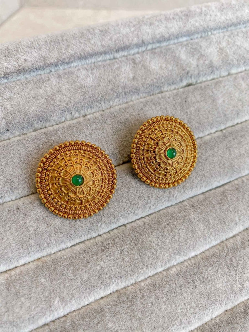 Temple Earring Tops - Green - SOKORA JEWELSTemple Earring Tops - Green