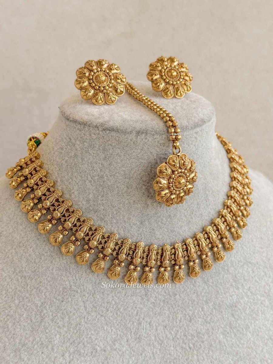 Temple Heritage Gold Necklace Set - SOKORA JEWELSTemple Heritage Gold Necklace SetNECKLACE SETS